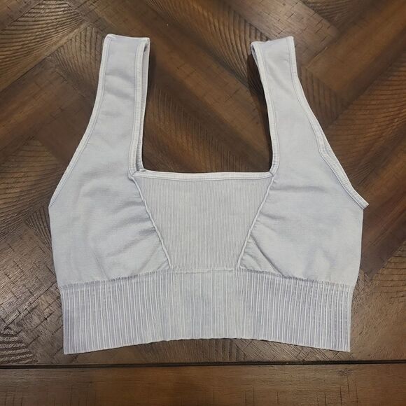 Free People Good Karma Square Neck Bra M/L Ice Grey - Picture 4 of 4